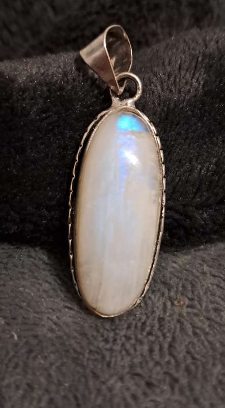 Silver Plated Genuine Moonstone Pendant
