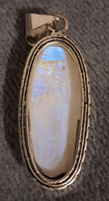 Silver Plated Genuine Moonstone Pendant