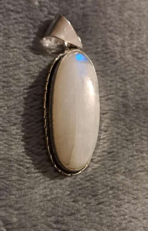 Silver Plated Genuine Moonstone Pendant