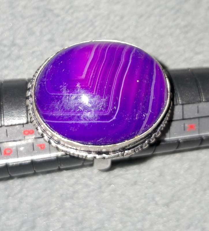 Genuine Onyx Gemstone Ring  Purple