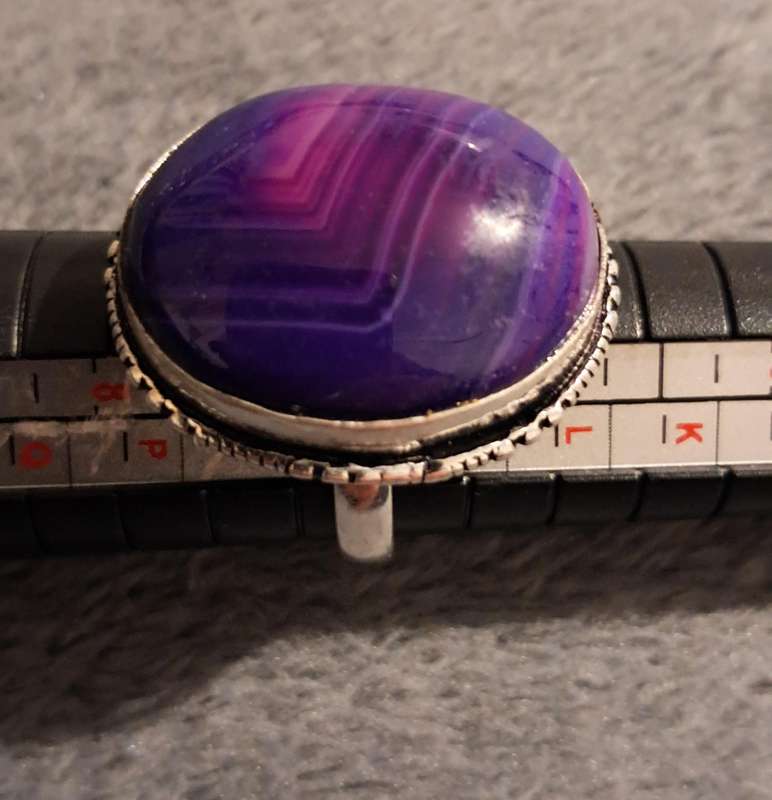 Genuine Onyx Gemstone Ring  Purple