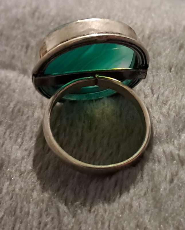 Genuine Onyx Gemstone Ring Silver Plated