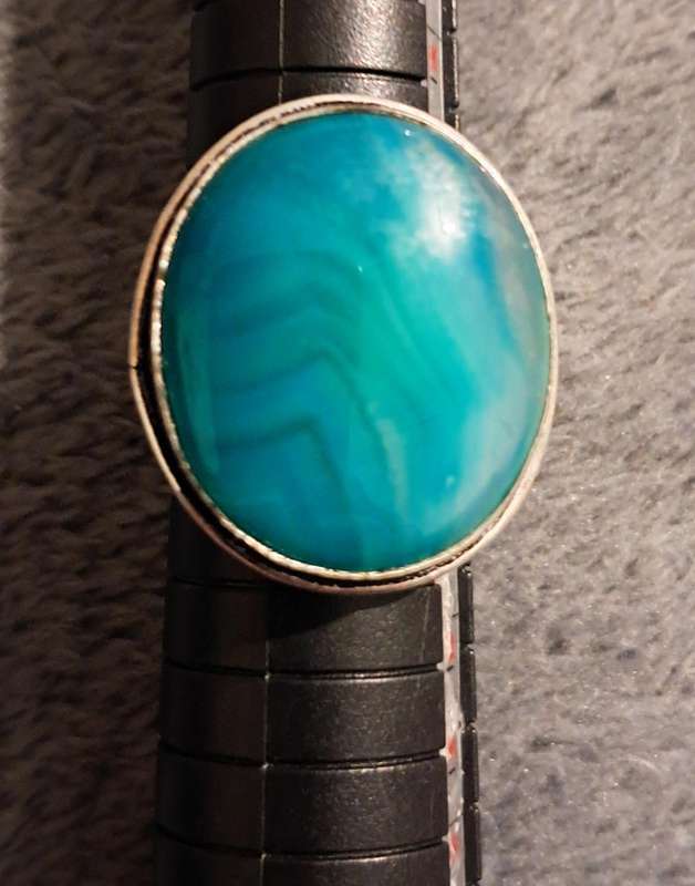 Genuine Onyx Gemstone Ring Silver Plated