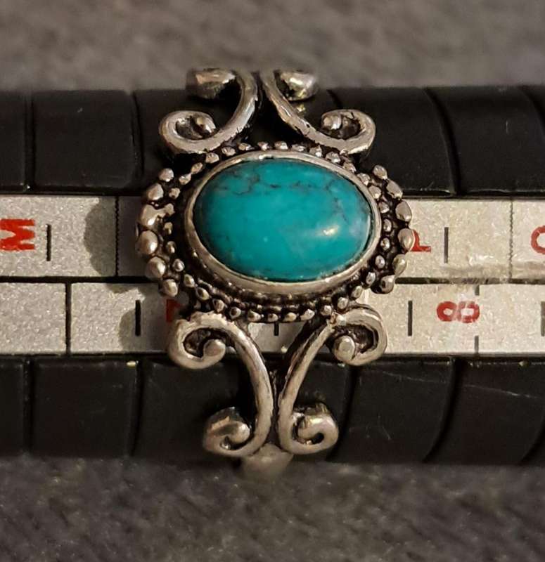 Silver Plated Stone Ring Size 7