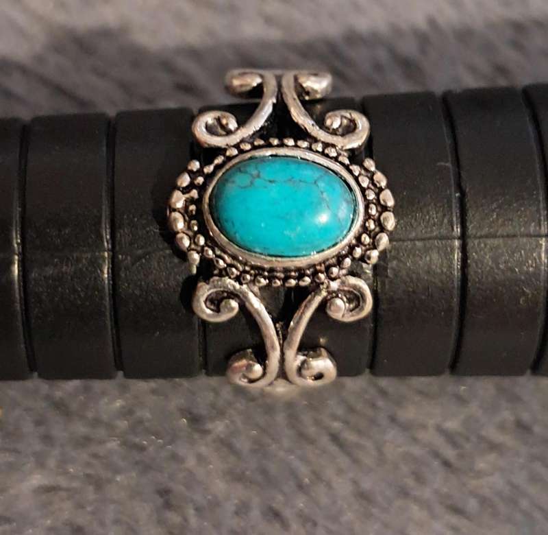 Silver Plated Stone Ring Size 7