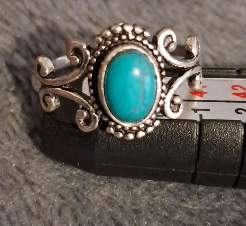 Silver Plated Stone Ring Size 7