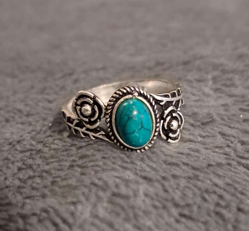 Silver Plated Stone Ring