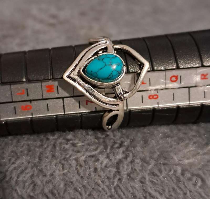 Vintage Style Stone Ring Silver Plated