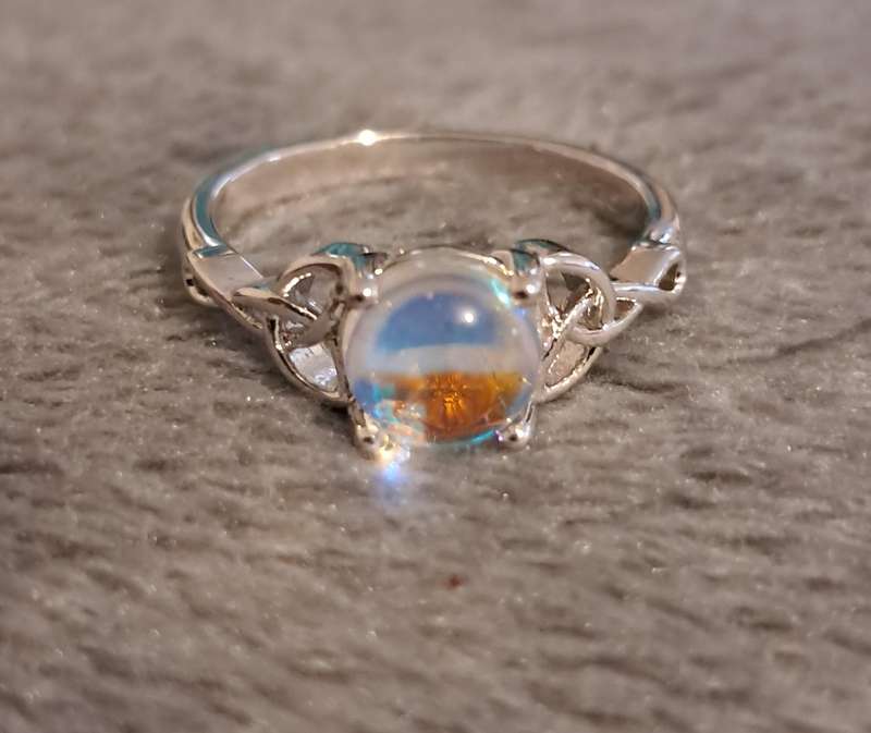 Sterling Silver Moonstone Ring Size 7