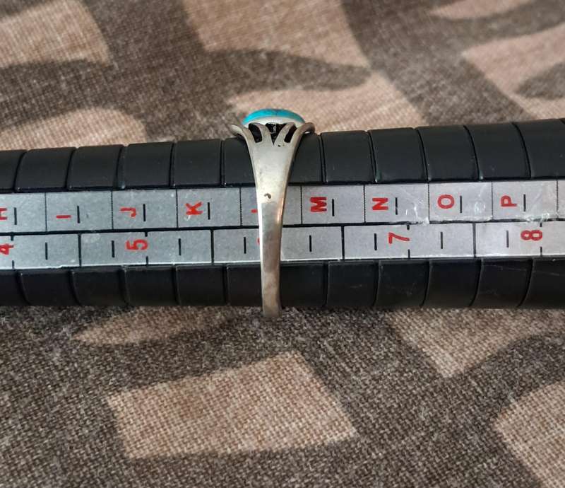 Stone Ring Silver Plated Size 6