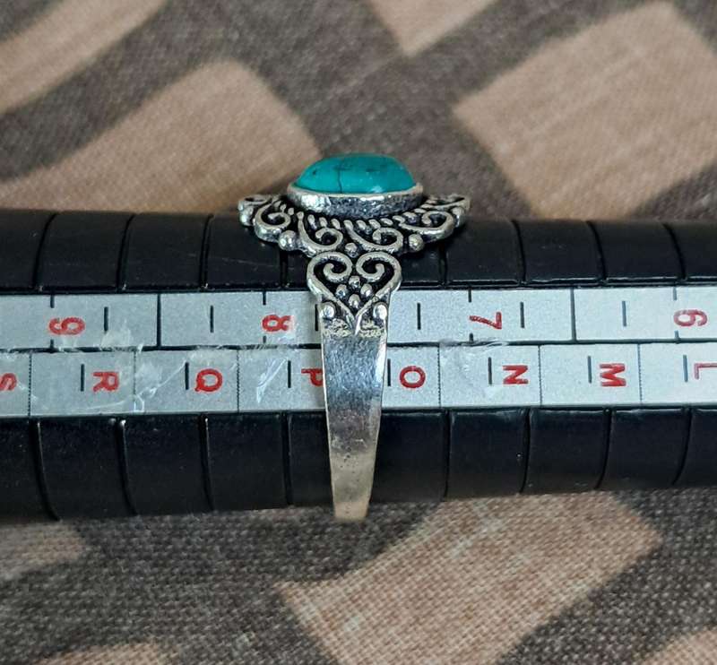 Stone Ring Silver Plated Size 8