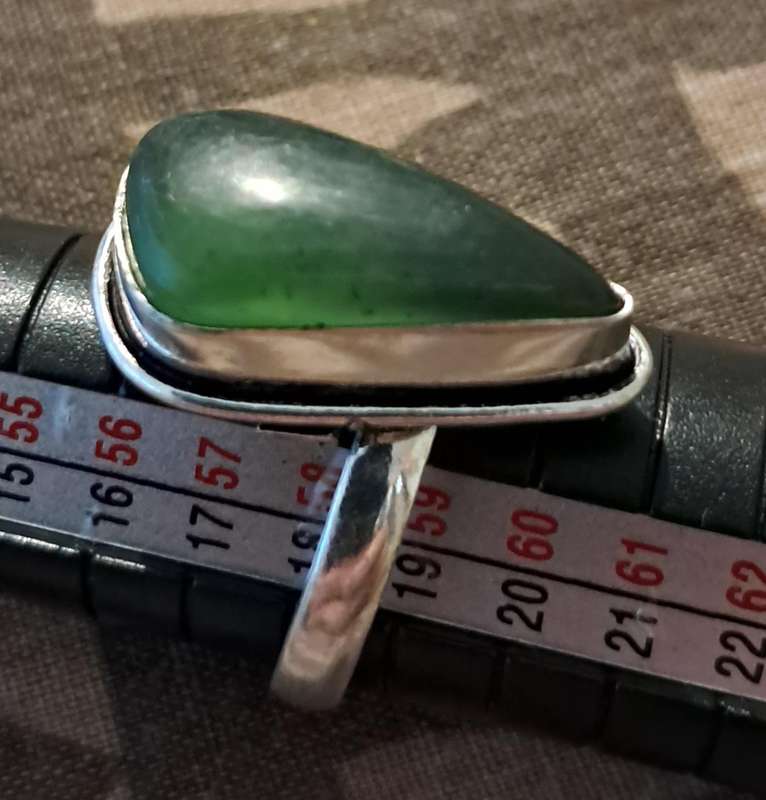 Natural Stone Adjustable Silver Plated Ring