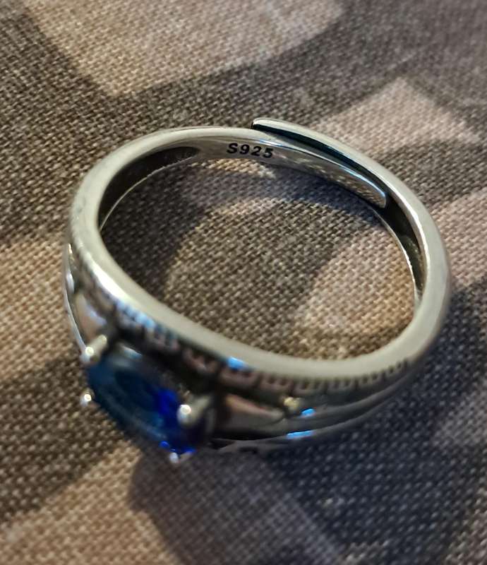 Silver Synthetic Zirconia Adjustable Ring