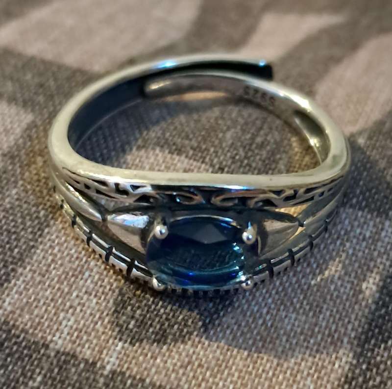 Silver Synthetic Zirconia Adjustable Ring