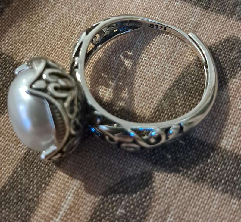 Freshwater Pearl Sterling Silver Adjustable Ring