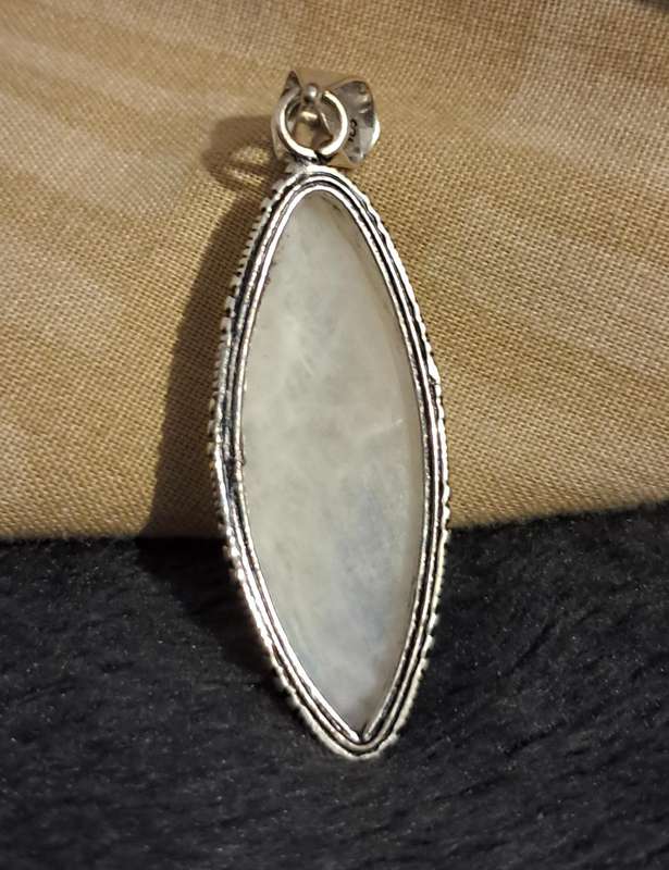 Genuine Moonstone Silver Plated Pendant