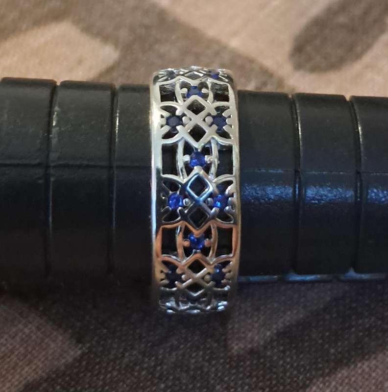 Synthetic Zirconia Silver Plated Size 7 Ring