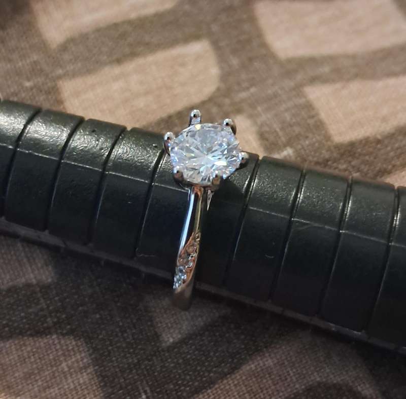 Synthetic Zirconia Adjustable Silver Plated Ring