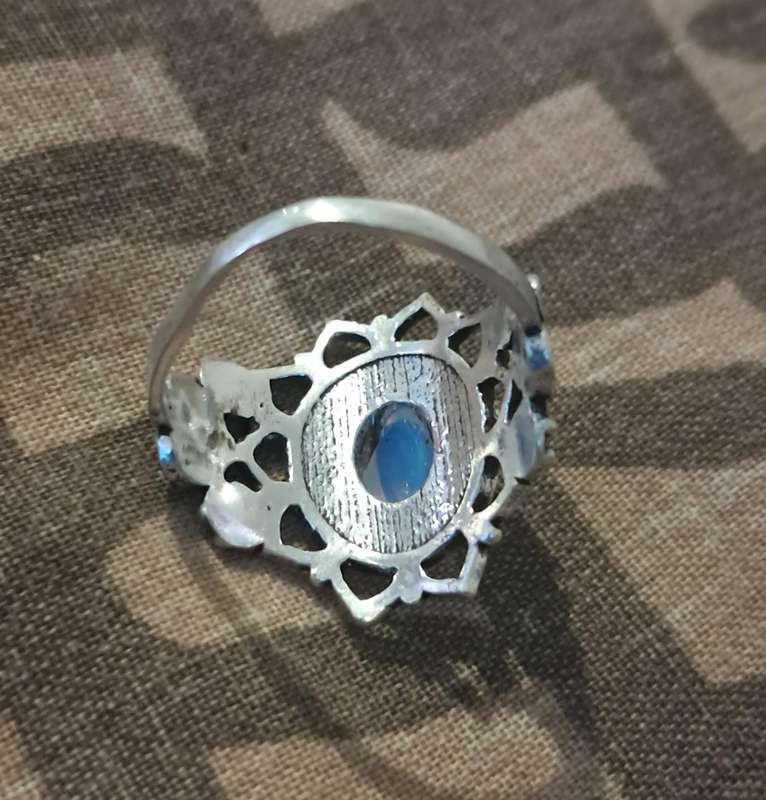 Opalite Silver Plated Ring Size 6 & 3/4