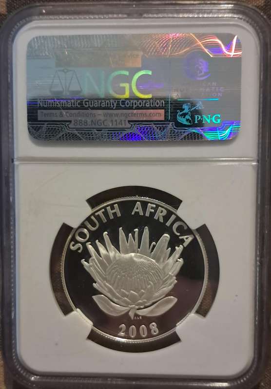 2008  PF 70 Ultra Cameo Mahatma Gandhi Silver 1 Rand