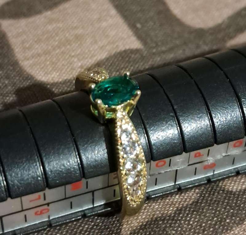 Sterling Silver 18k Gold Plated Ring Synthetic Zirconia Ring Size 7