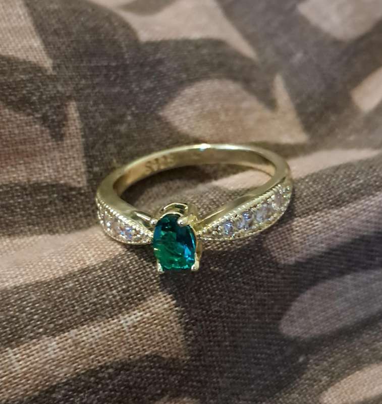 Silver Ring Synthetic Zirconia Size 7