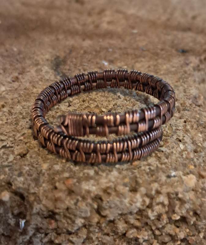 Hand Woven Copper Adjustable Ring