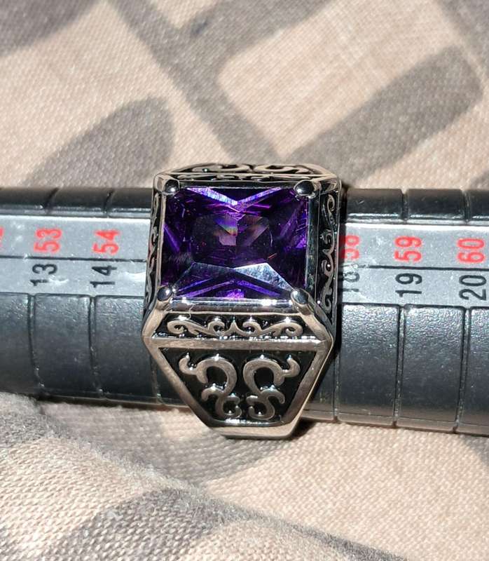 Silver Plated Ring Synthetic Zirconia Size 8