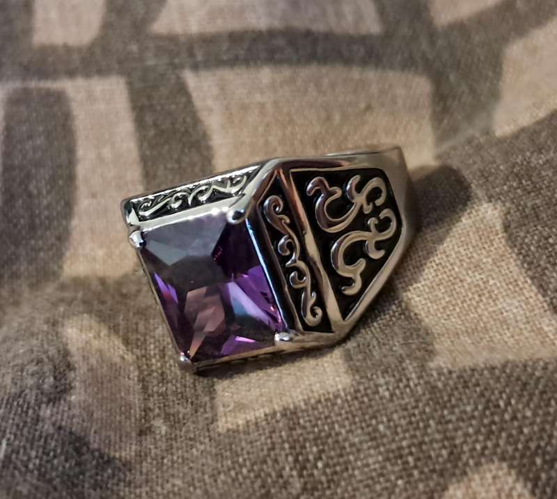 Silver Plated Ring Synthetic Zirconia Size 8