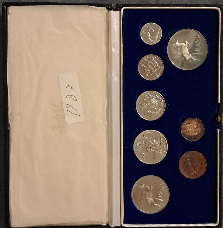 1987 Proof set in blue SAM Box Silver and Nickel 1 Rand