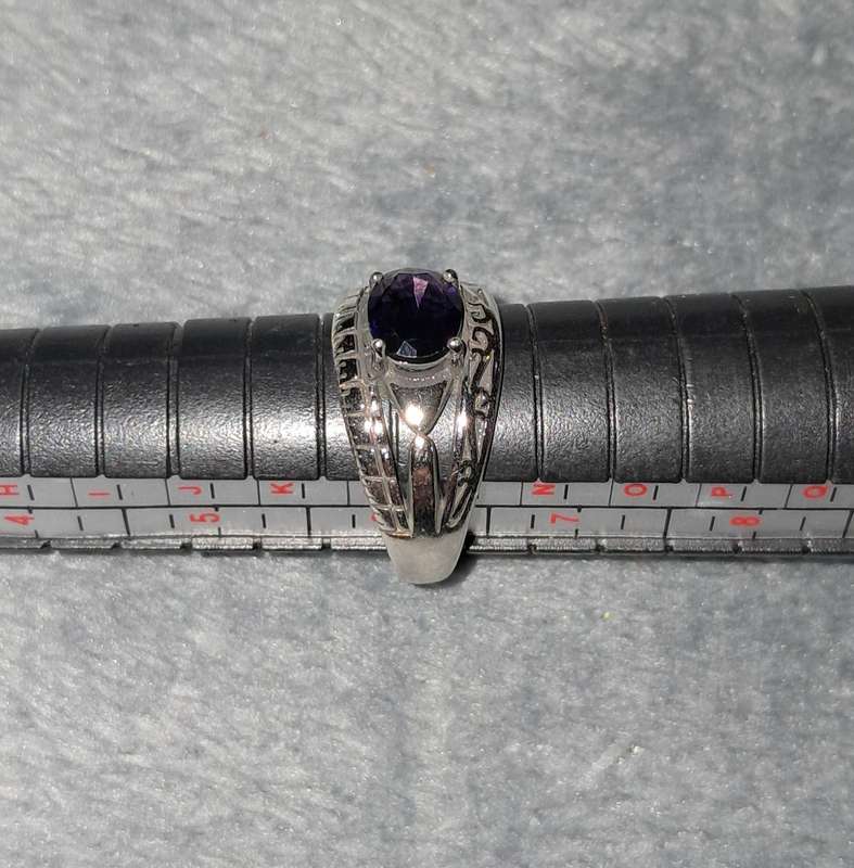Adjustable Ring Silver Plated Synthetic Zirconia