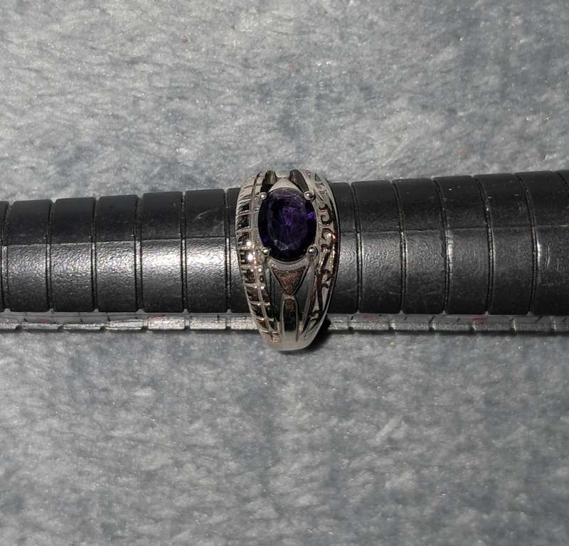 Adjustable Ring Silver Plated Synthetic Zirconia