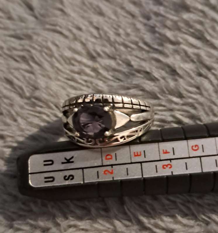 Adjustable Ring Silver Plated Synthetic Zirconia
