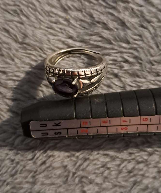 Adjustable Ring Silver Plated Synthetic Zirconia