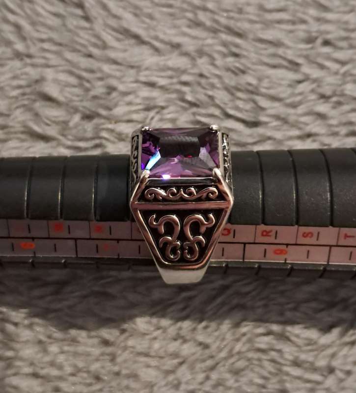 Silver Plated Synthetic Zirconia Ring Size 8