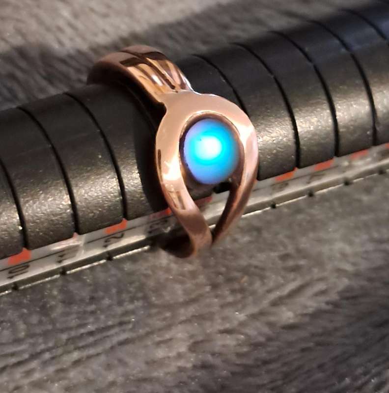 Handmade Synthetic Moonstone Ring Size 7