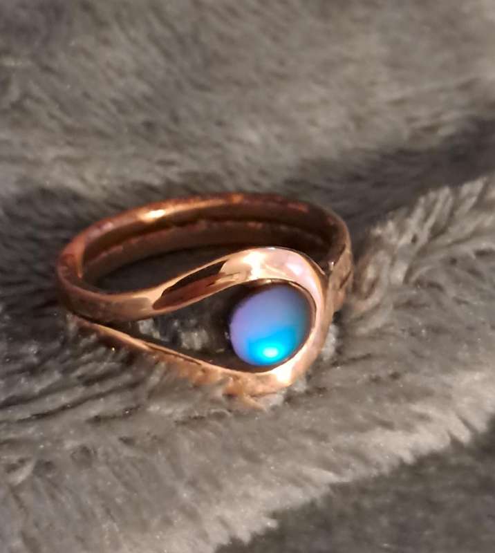 Handmade Synthetic Moonstone Ring Size 7