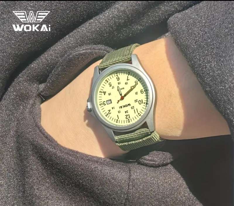 Wokai Military Style Watch With Date Function