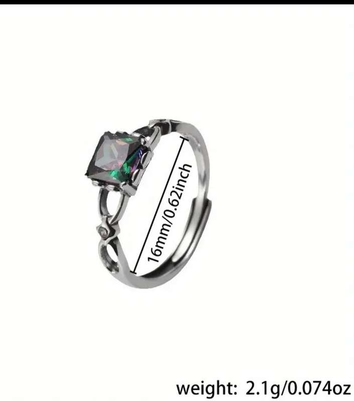 Adjustable Sterling Silver Synthetic Zirconia