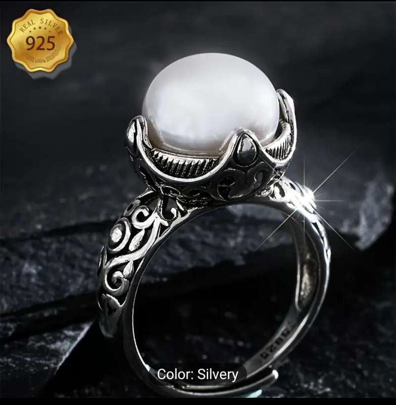 Freshwater Pearl Sterling Silver Adjustable Ring