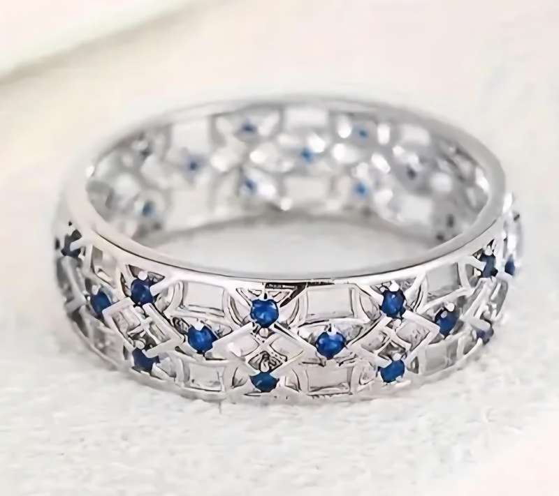 Synthetic Zirconia Silver Plated Size 7 Ring