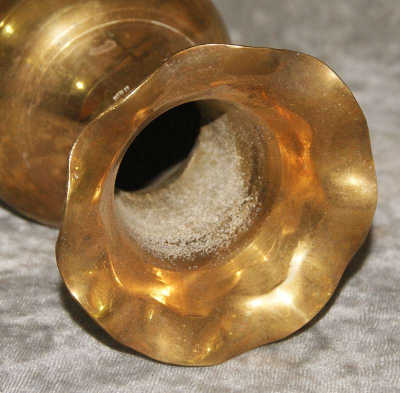 Brass hand etched fluted vase (medium)