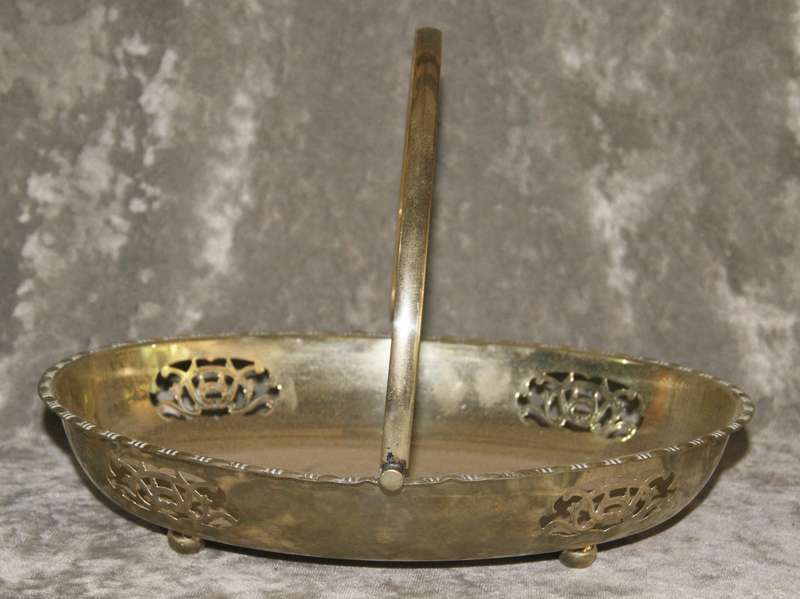 English silver plated pierced pastry serving dish