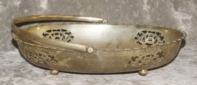 English silver plated pierced pastry serving dish