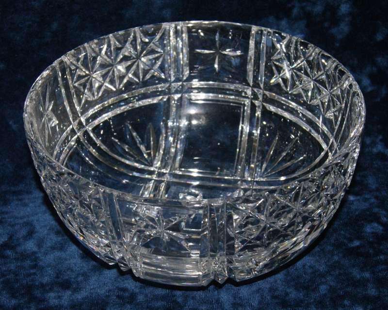 Vintage hand cut crystal serving bowl