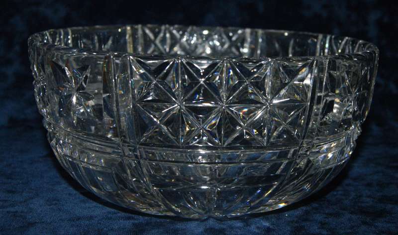 Vintage hand cut crystal serving bowl