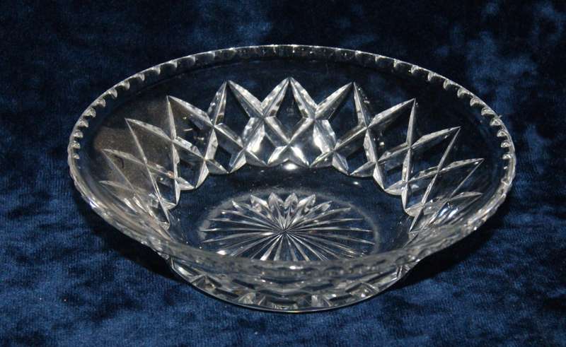 Vintage hand cut crystal flared top bowl/ dish