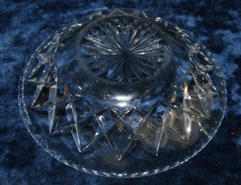 Vintage hand cut crystal flared top bowl/ dish