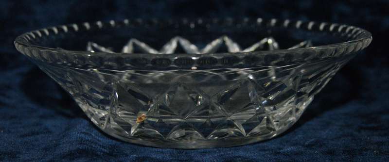 Vintage hand cut crystal flared top bowl/ dish