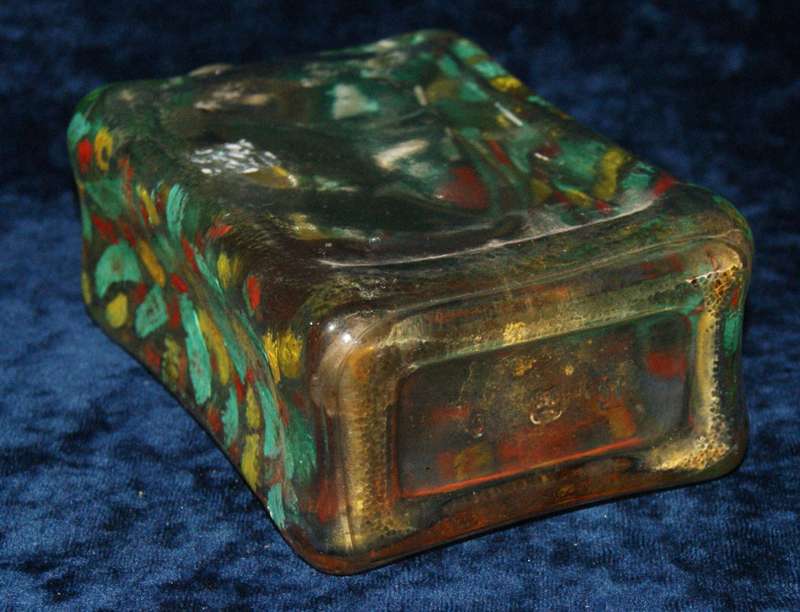 Hand painted glass bottle